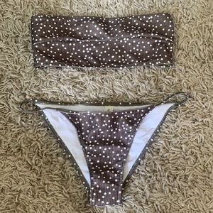 Shade Bandeau Bikini Set Avocado Dot